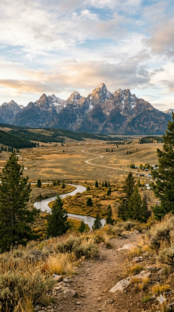 AI generated image of Idaho's Sawtooth Mountains viewed from across the Stanley Basin